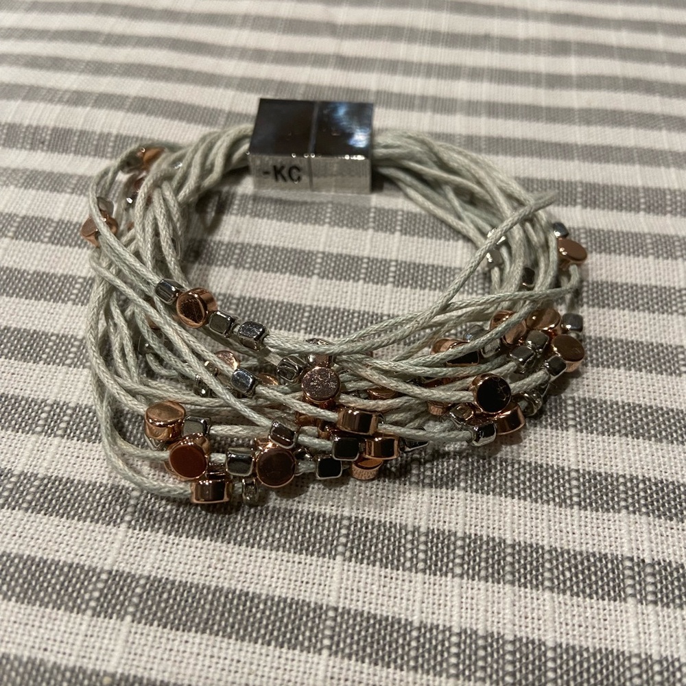 KC magnetic bracelet 7” with copper and silver beads